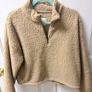 American Eagle Outfitters Tan Teddy Jacket
